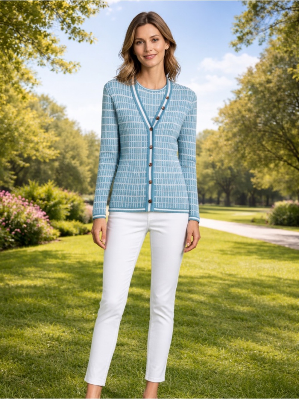 NWT Brooks Brothers Silk Cotton Blend Cardigan & Tank Set Classic Elegant Spring